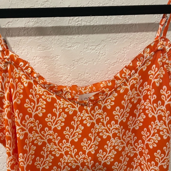 Tank Top- Orange/White   The Loft  Small - Picture 3 of 4